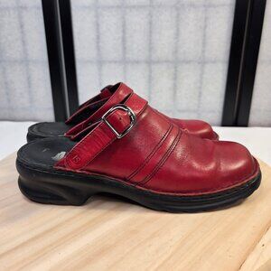 Josef Seibel Red Leather Adjustable Strap Block Heel Mules Women EU 41 / US 9.5